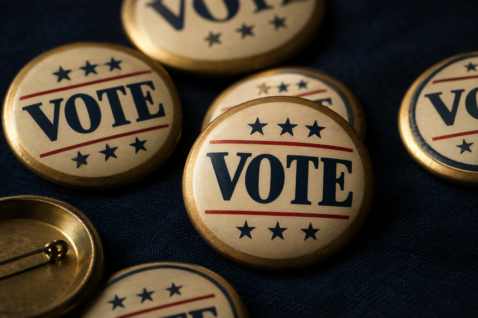 Classic VOTE campaign buttons